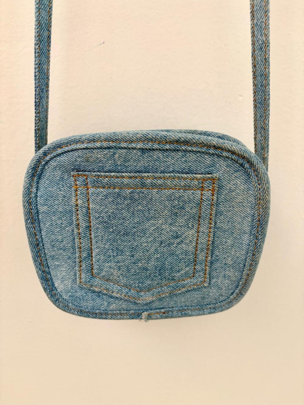 Drip Denim Jean Crossbody Shoulder Bag - Light Blue - Brandy Melville Festival